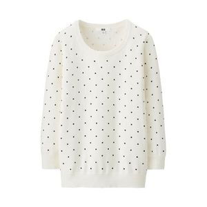 Uniglo Women dot crew neck sweater
